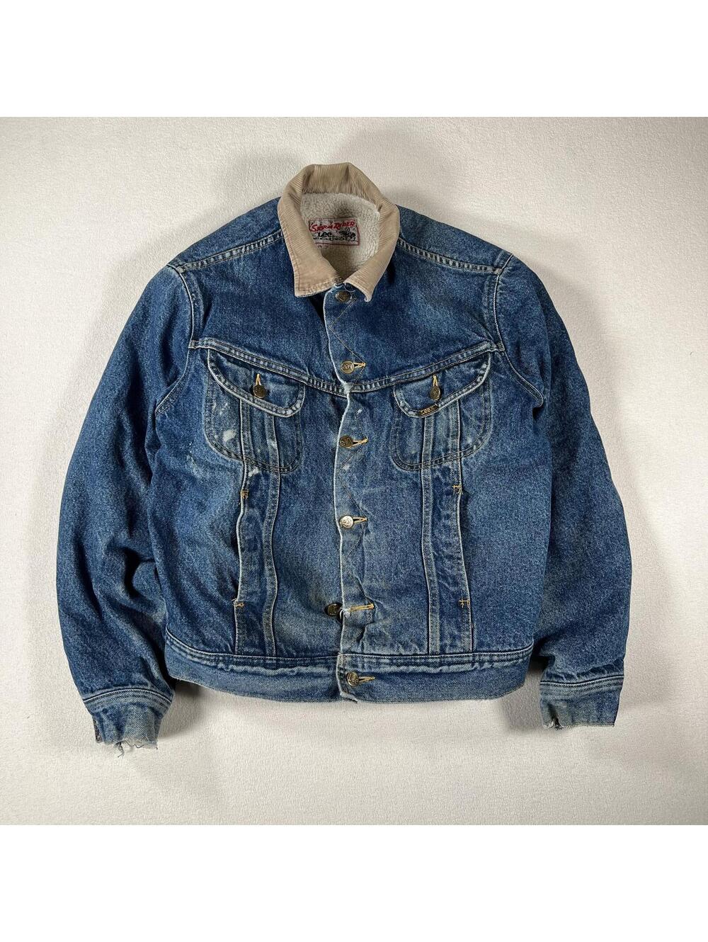 Vintage 1980s Lee Storm Rider Sherpa Lined Denim Jacket USA